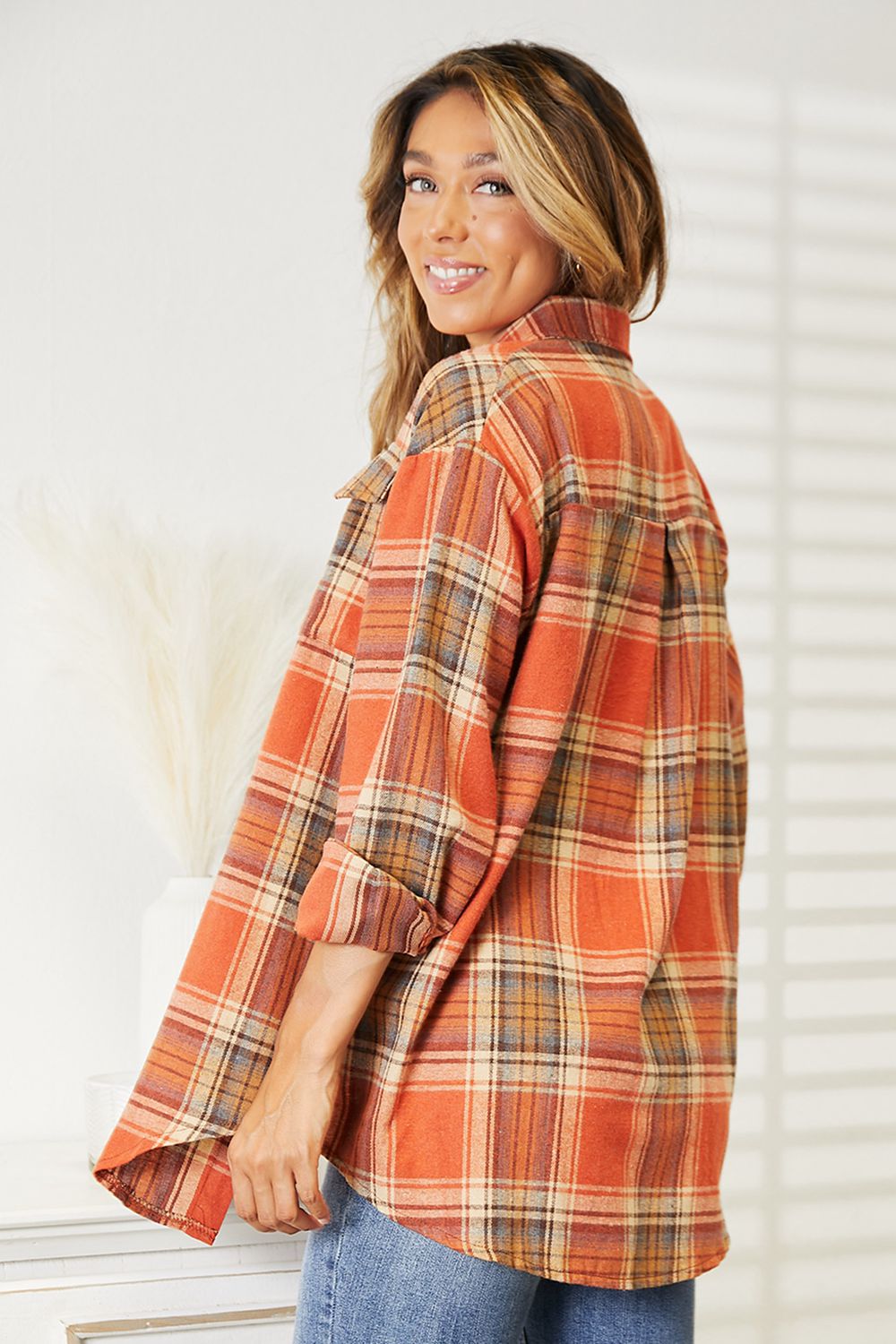 Plaid Dropped-Shoulder Shirt