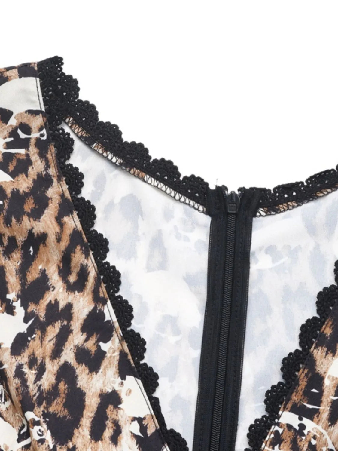V-Neck Cap Sleeve Mini Dress in Leopard
