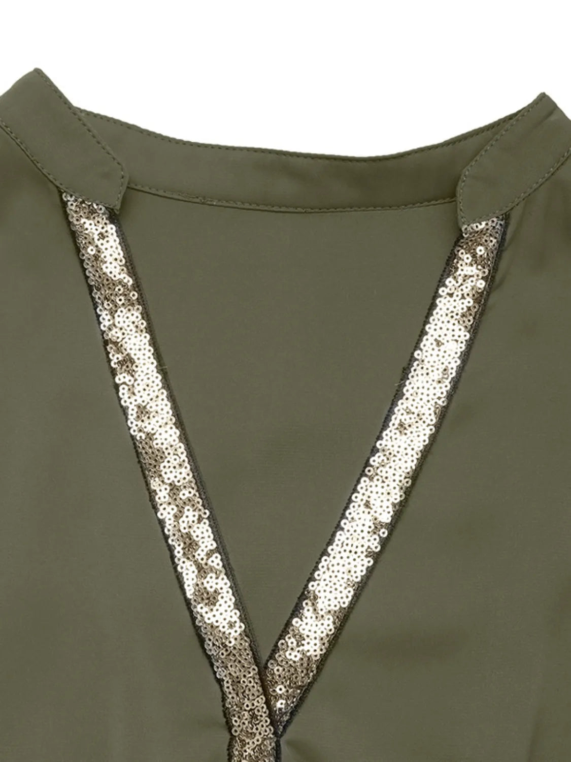 Sequin Midi Dress in Army Green