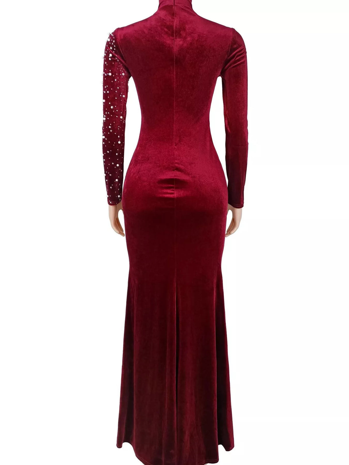Rhinestone Velvet Mermaid Maxi Dress