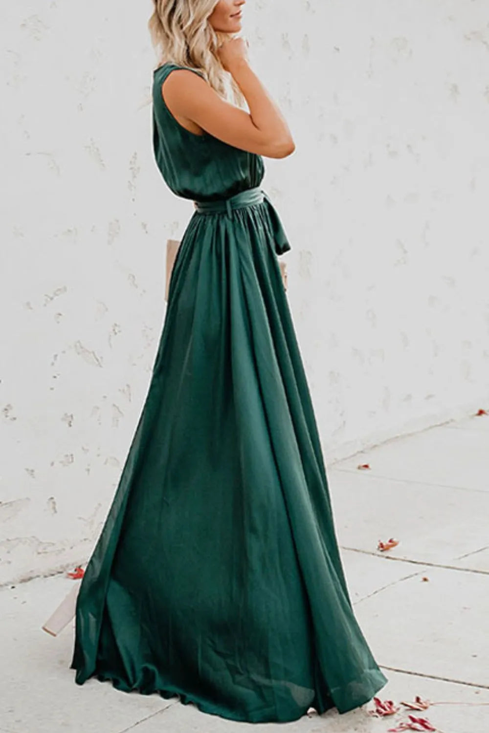 Surplice Tie-Waist Maxi Dress