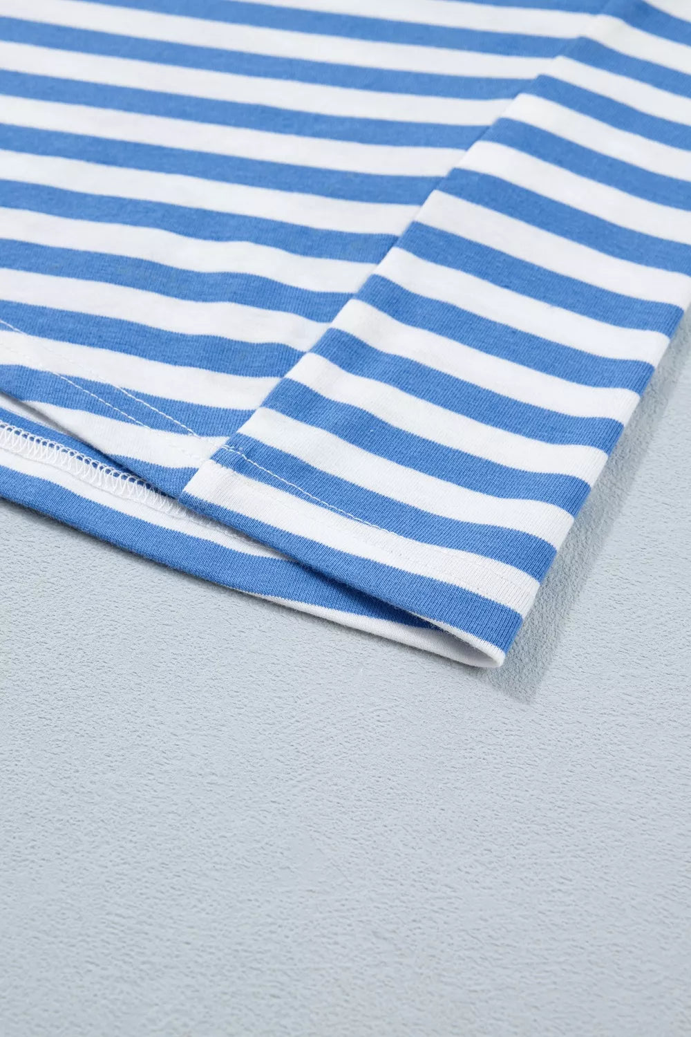 Nautical Stripe Tie Mini Dress in Light Blue