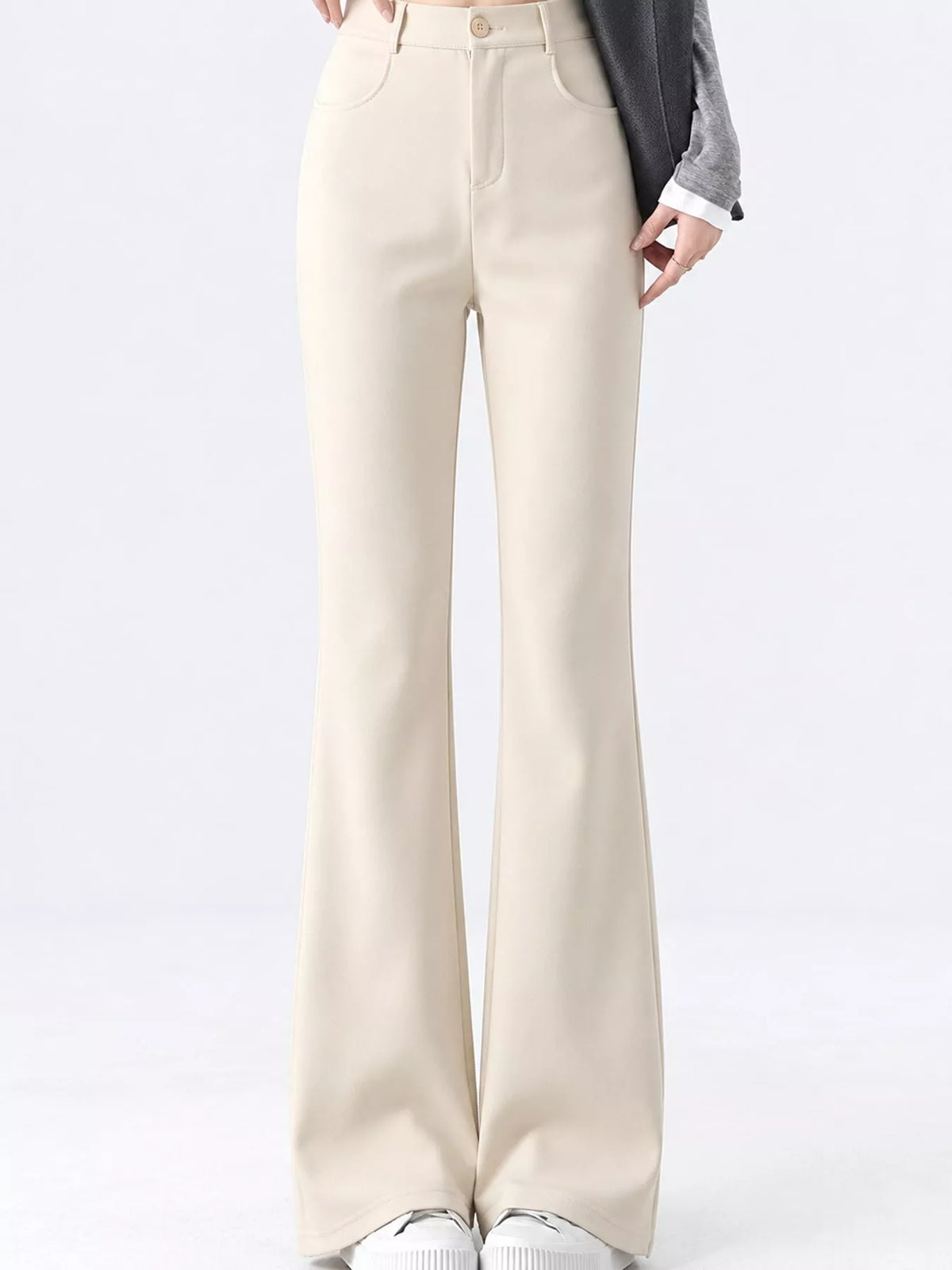 High-Waisted Straight-Leg Pants, Plus Size