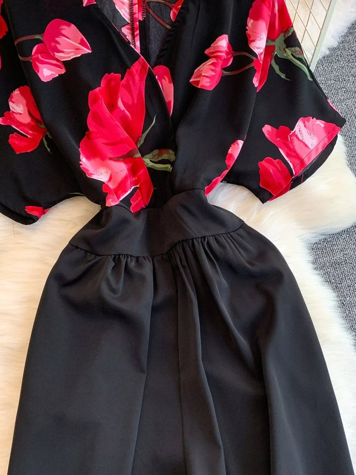 Printed Wide Leg Pocket Jumpsuit
