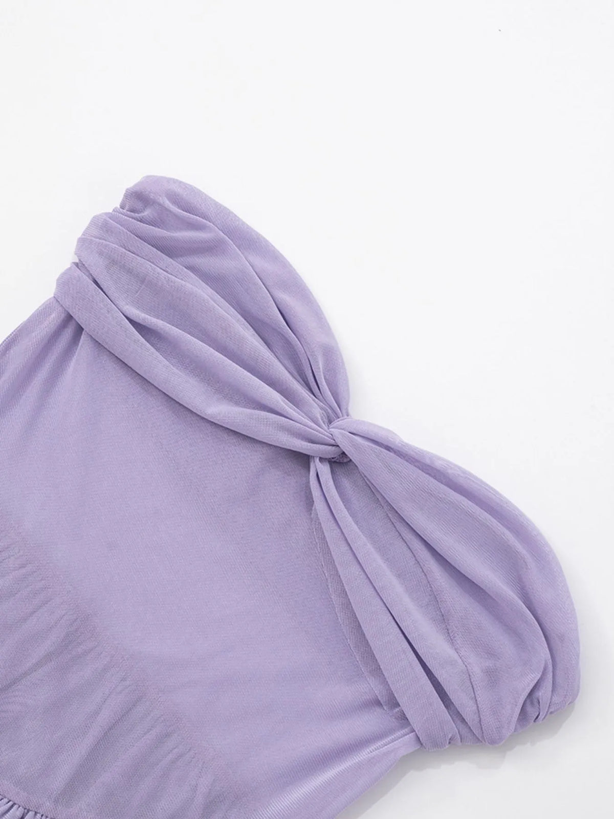 Ruched Sweetheart Neck Tube Dress in Purple