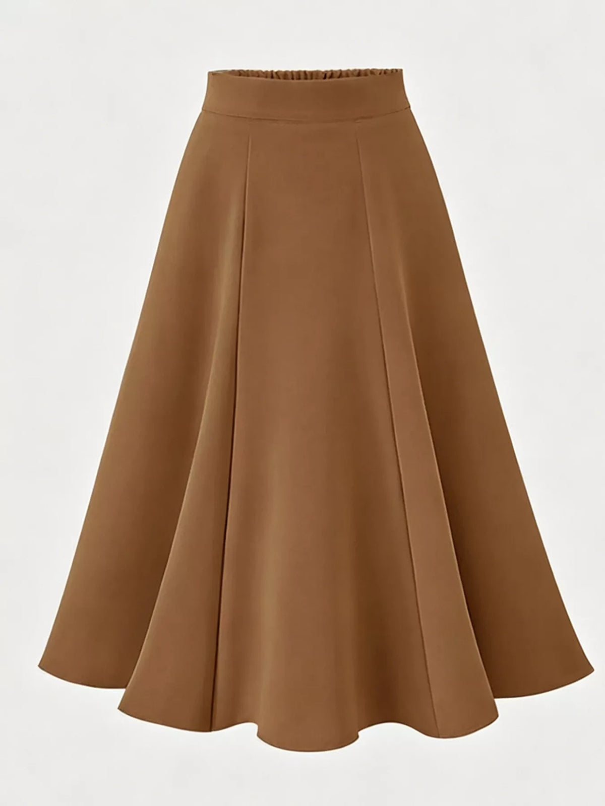 Pleated A-Line Midi Skirt