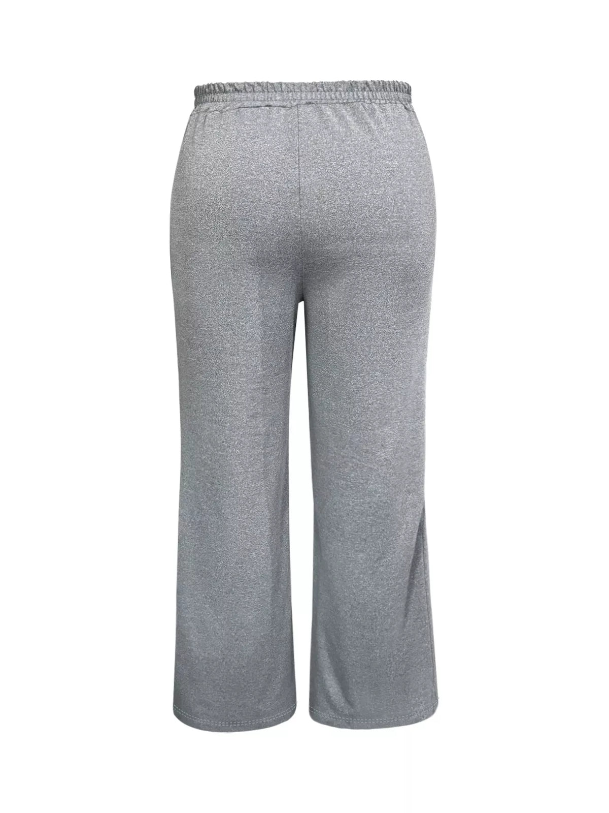 Striped Contrast Wide Leg Pants in Gray