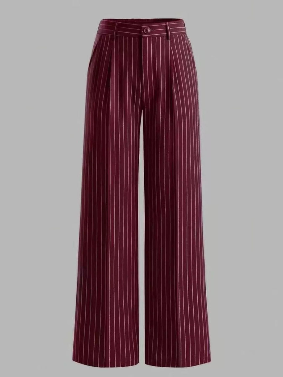 High-Waisted Striped Wide-Leg Pants