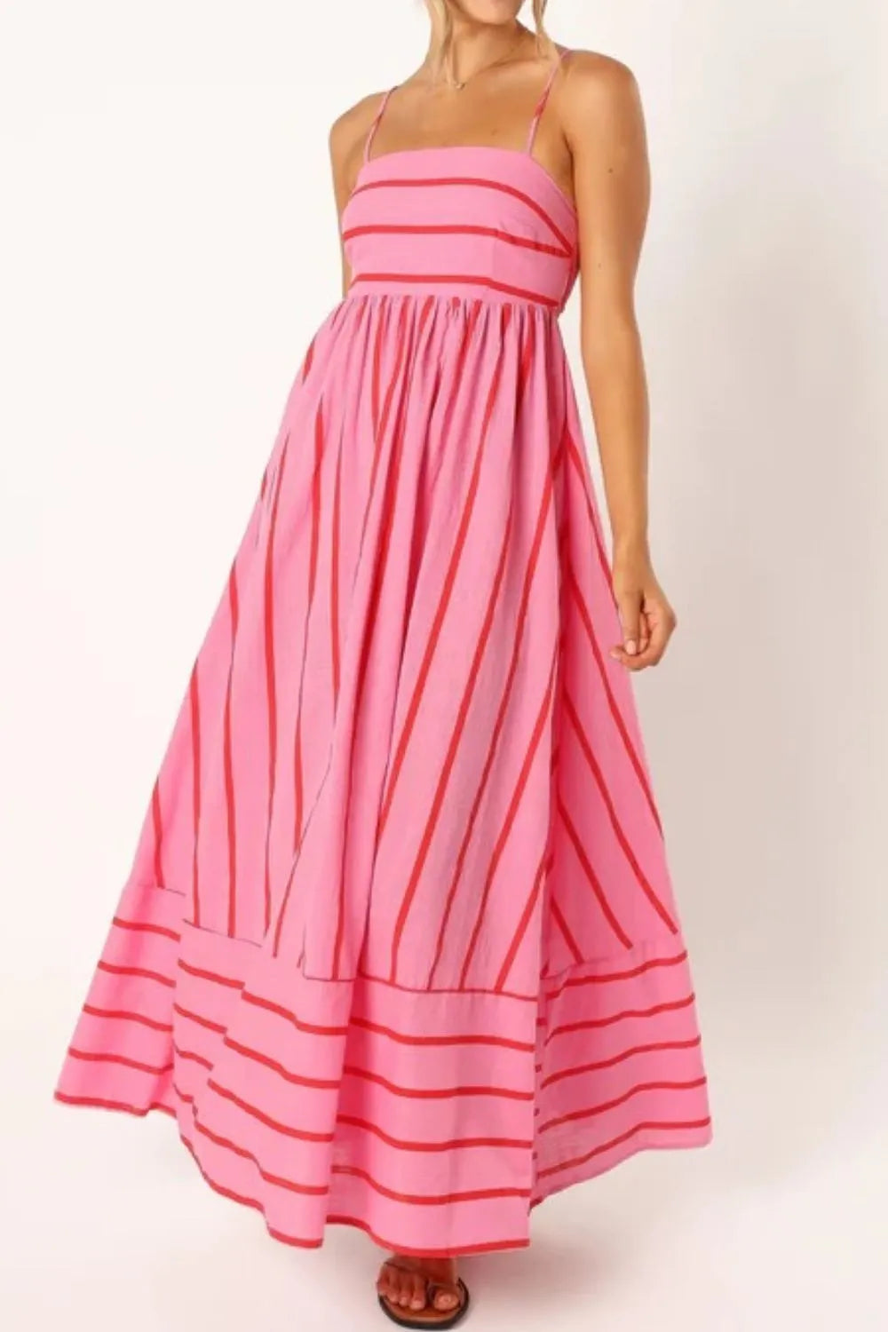 Striped Square-Neck Cami Dress