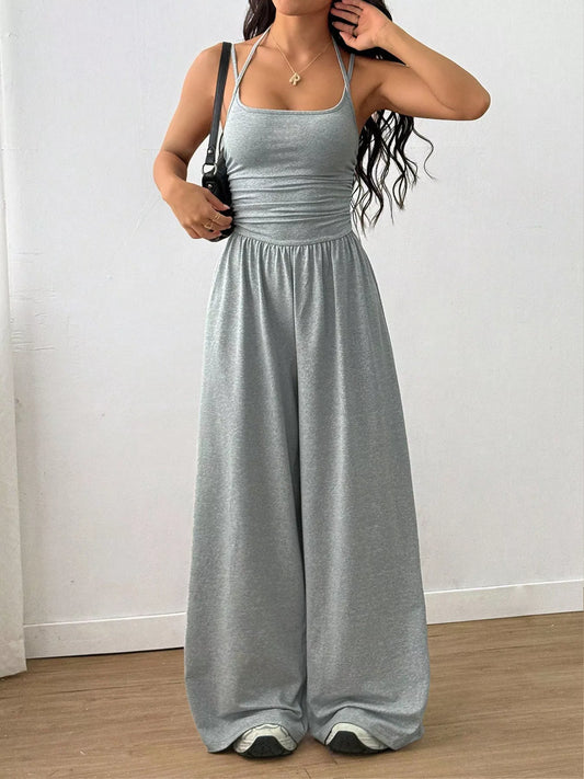 Sleeveless Wide Leg Jumpsuit