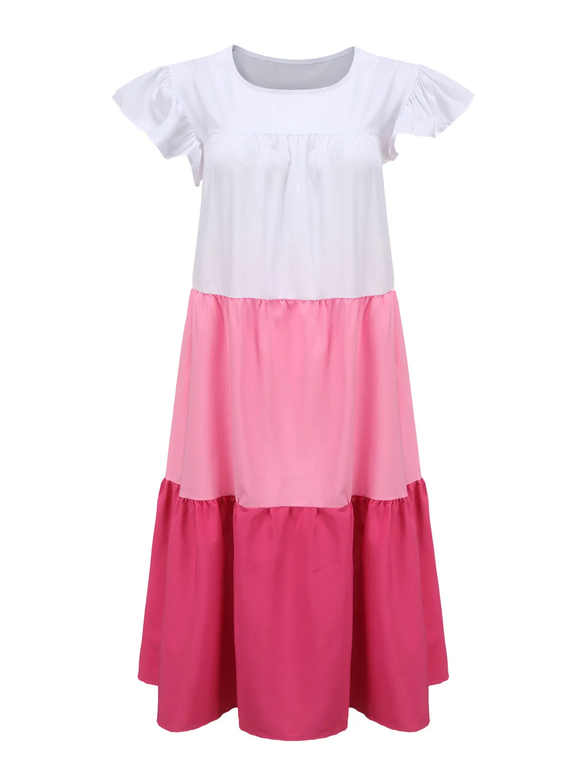 Color Block Tiered Ruffle Summer Dress by ArtisticExpression