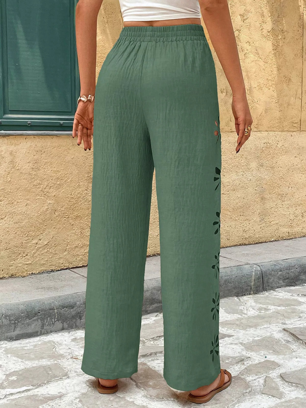 Cutout Wide Leg Pants