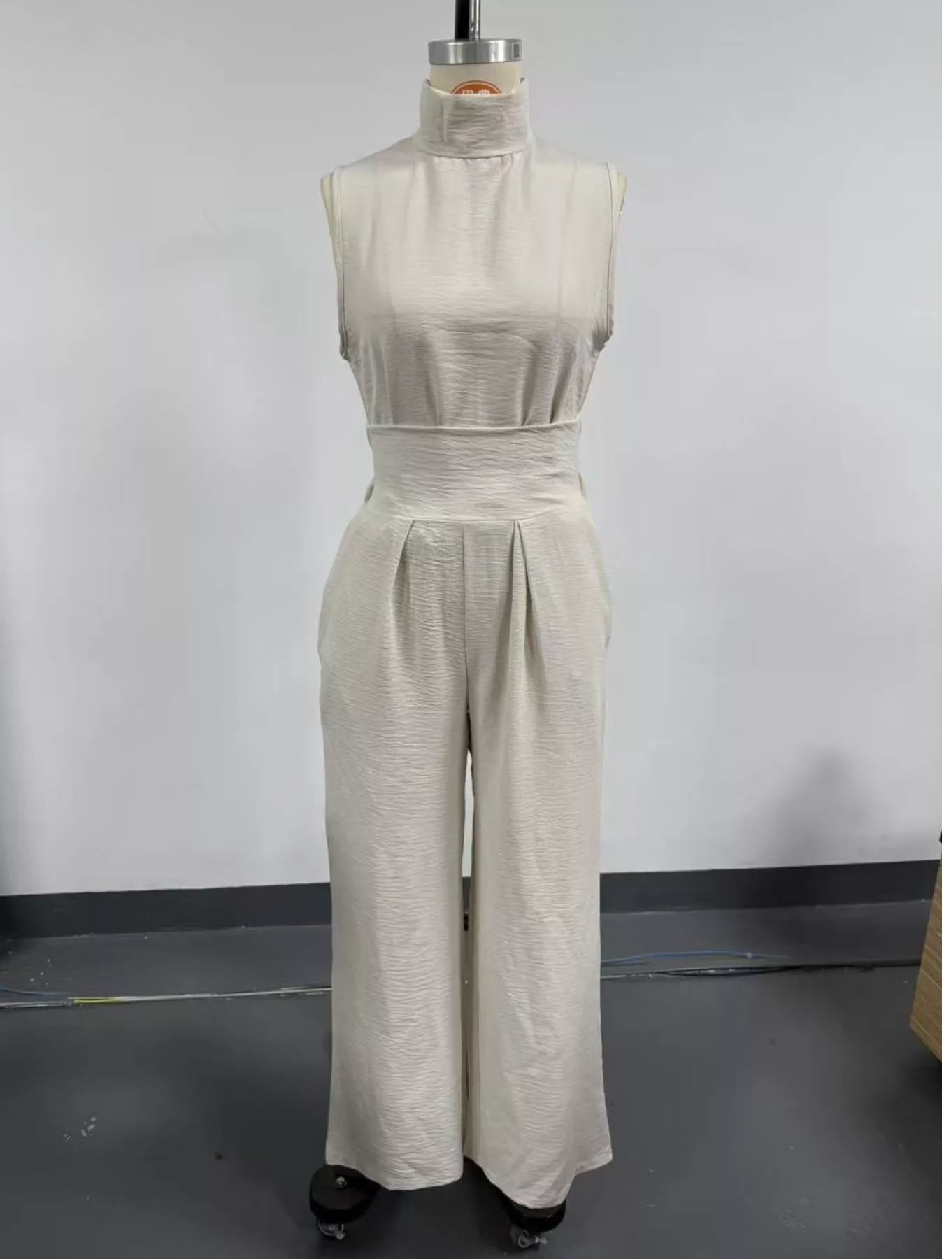 Smocked Waist Wide-Leg Jumpsuit