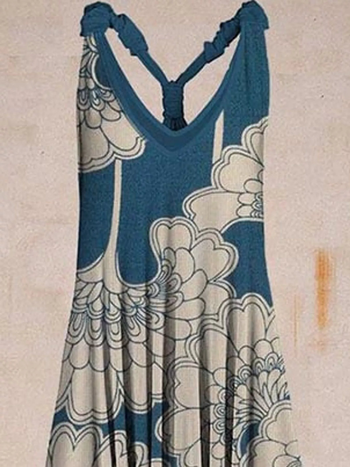 Plus Size Printed V-Neck Sleeveless Romper