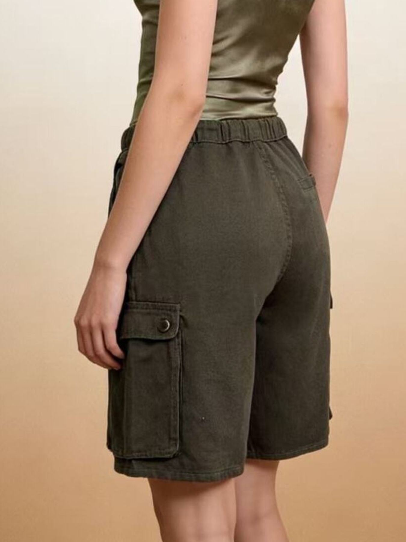 Cargo Shorts with Drawstring by Dreamy Drapes