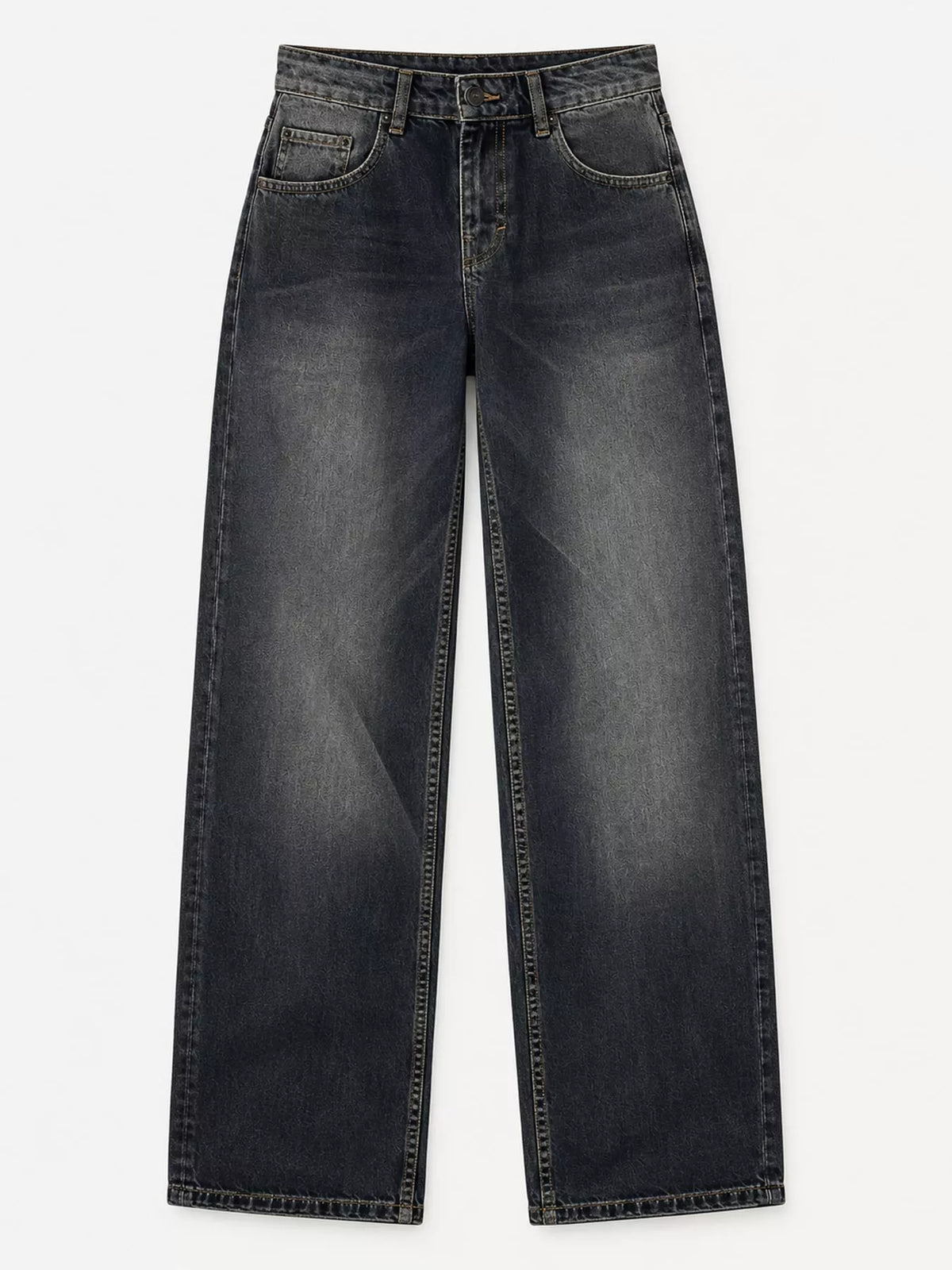 Wide-Leg Vintage Wash Jeans
