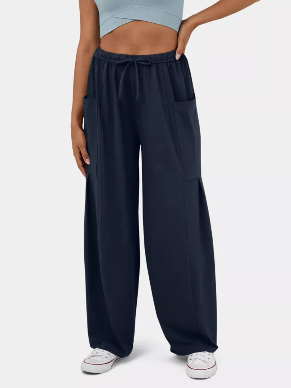 High-Waisted Adjustable Wide-Leg Pants