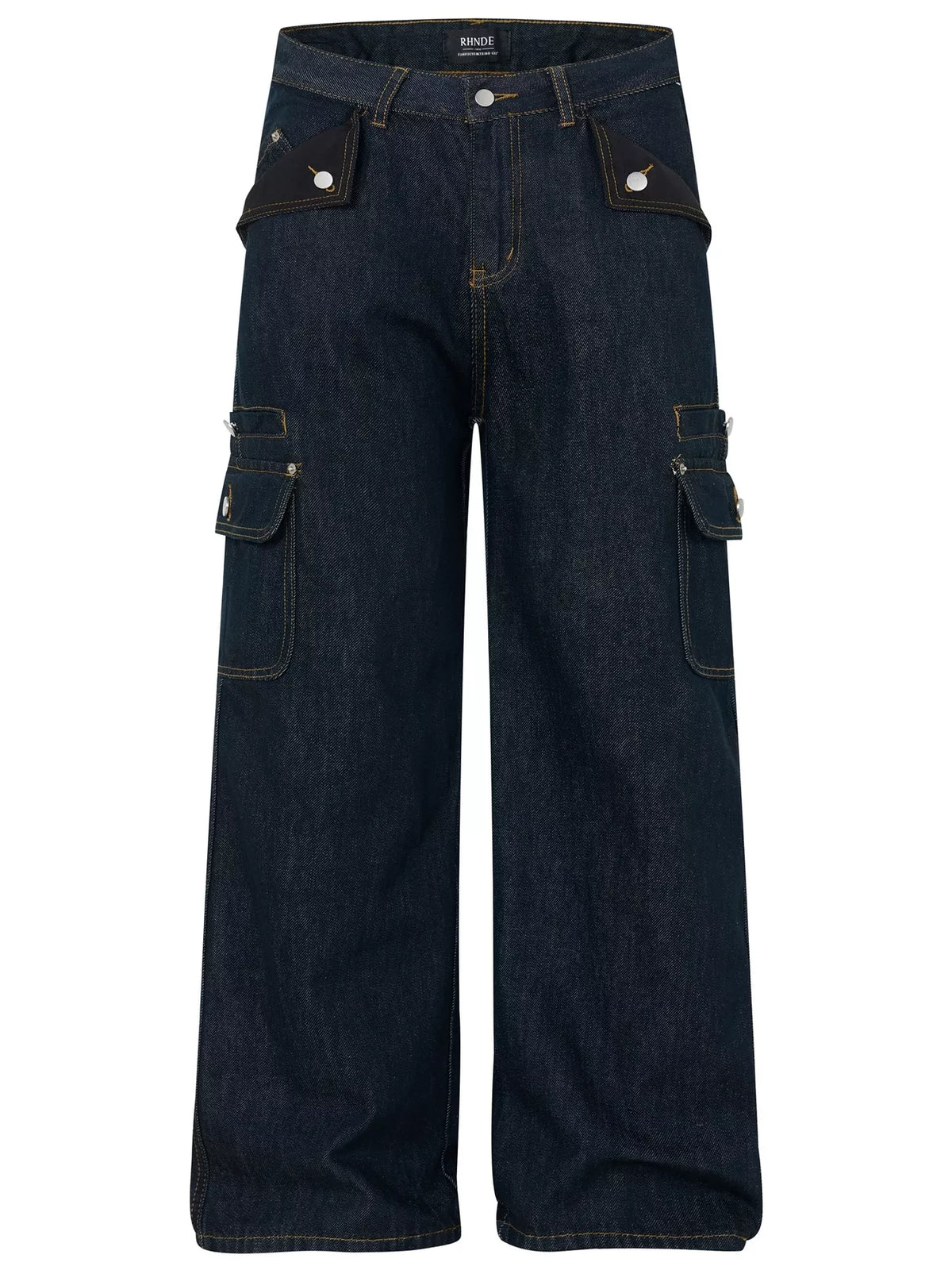 Wide-Leg Cargo Jeans in Blue by TrendMaster