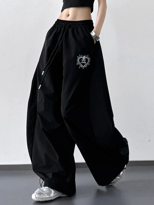 Oversized Drawstring Wide Leg Pants