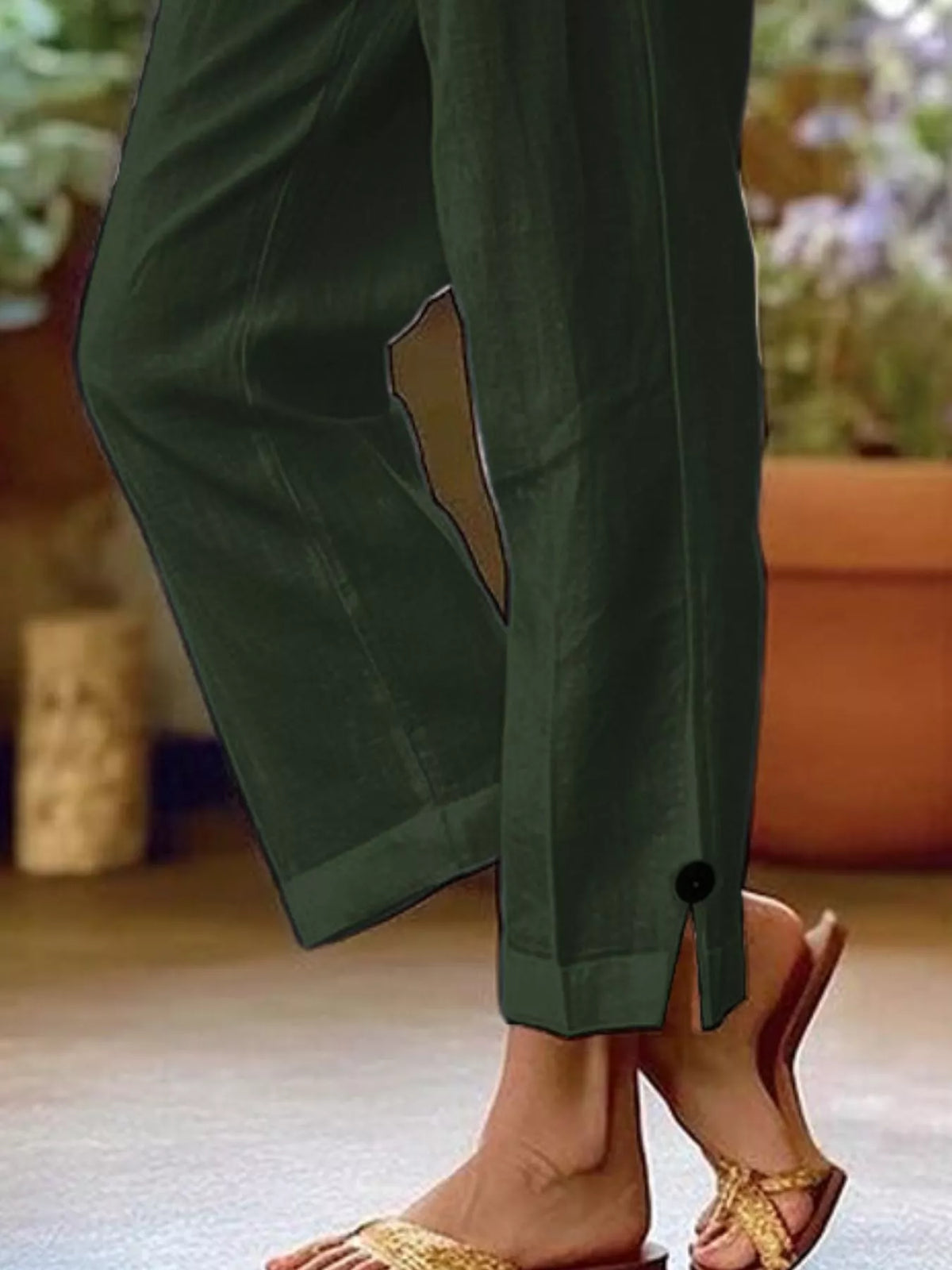 Plus Size Slit Wide Leg Pants