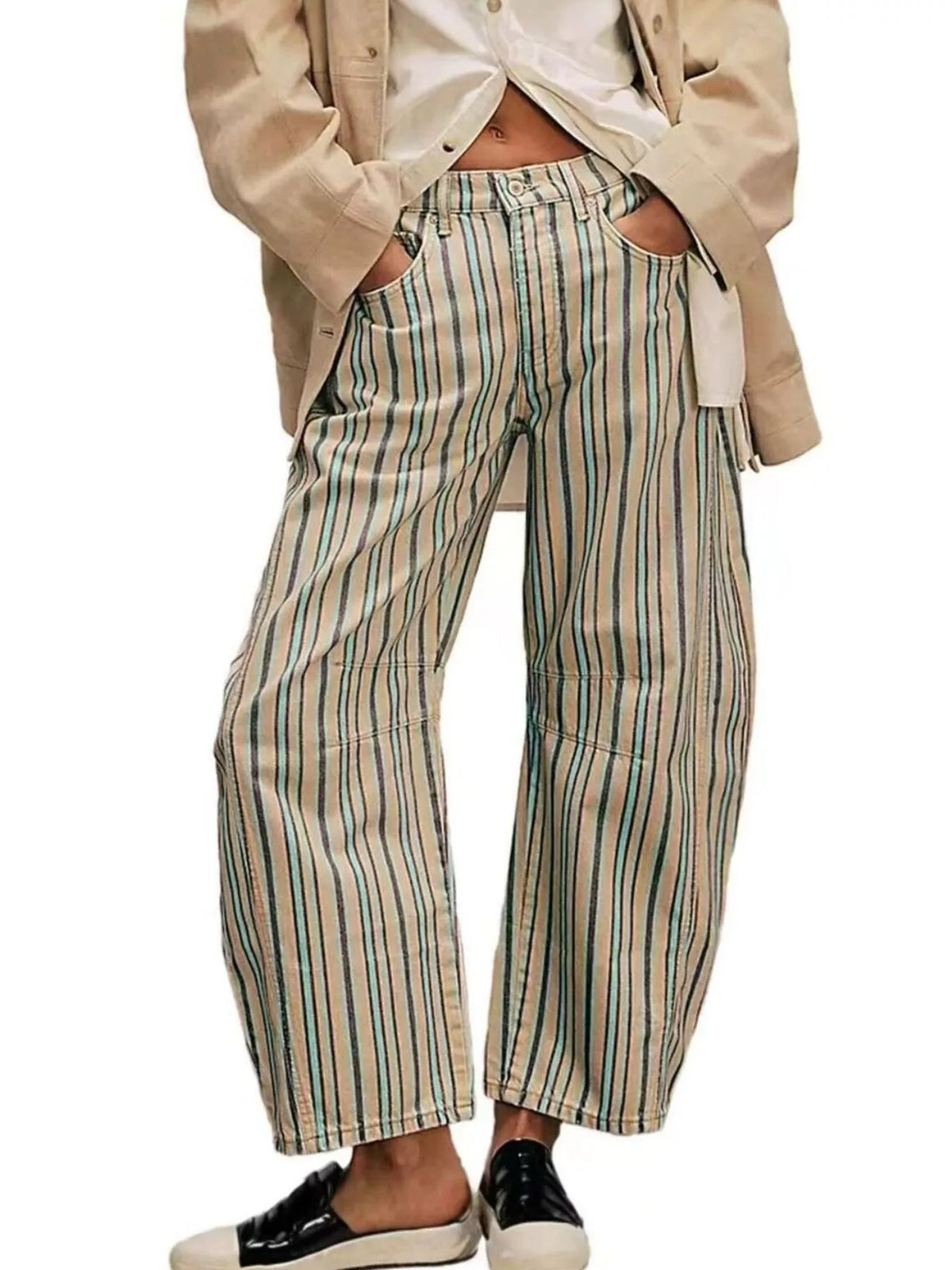 Printed Wide Leg Jeans