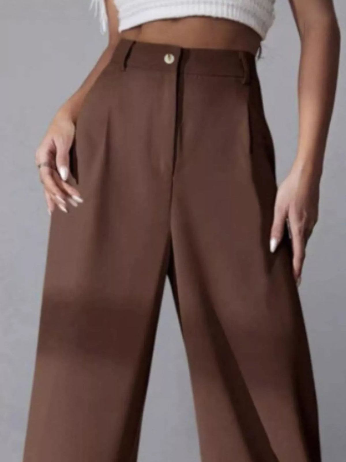 Pleated Wide Leg Pants in Apricot