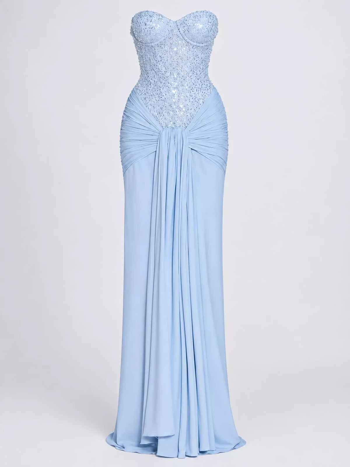 Strapless Sequin Corset Maxi Dress