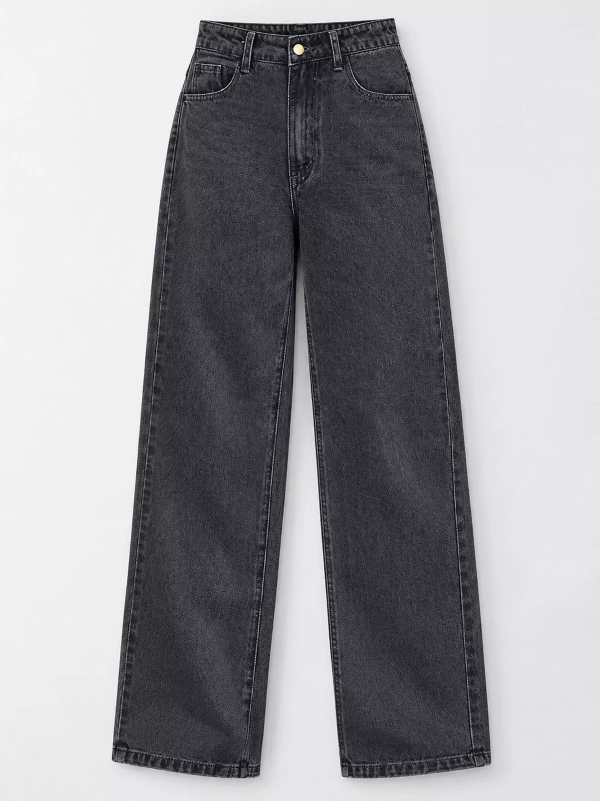 High-Waisted Vintage Wash Jeans