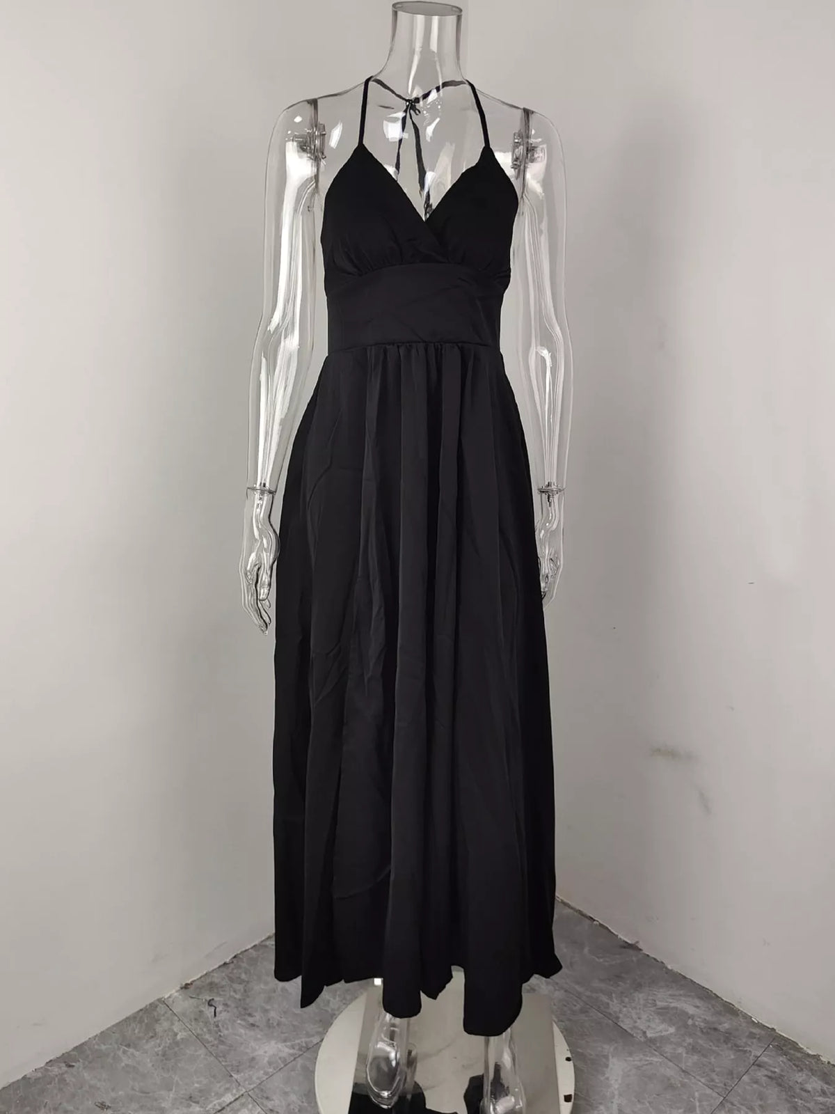 Sleeveless High-Slit Flowy Maxi Dress