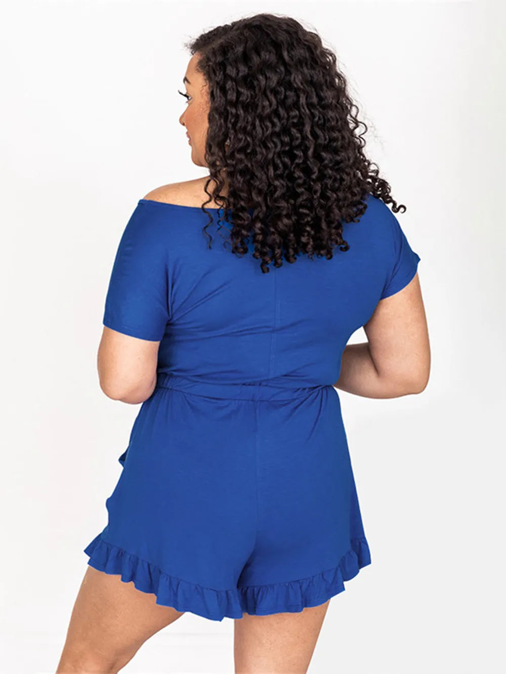 Ruffled Boat Neck Romper by S.S.Ni
