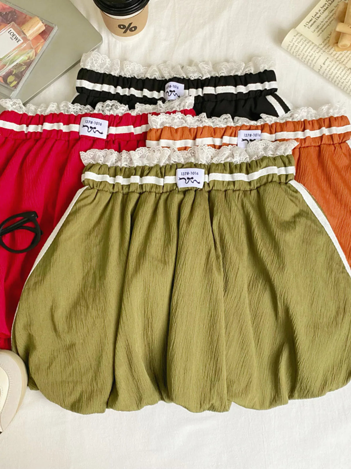 Lace Trim Mini Skirt