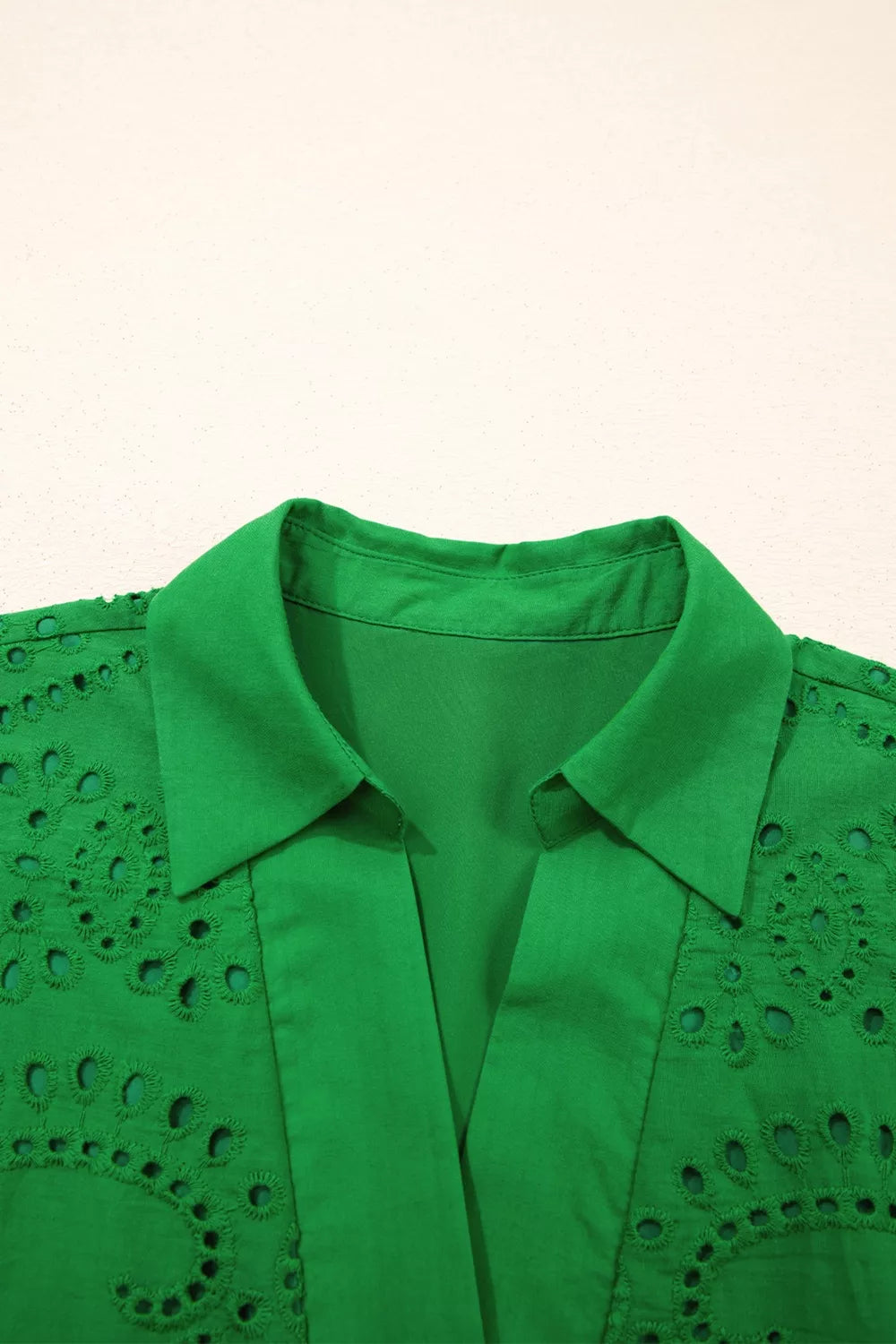 Eyelet Collared Dress in Green