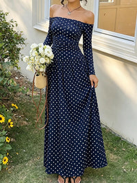 Navy Blue Polka Dots