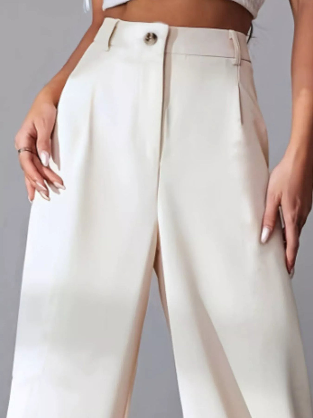 Pleated Wide Leg Pants in Apricot