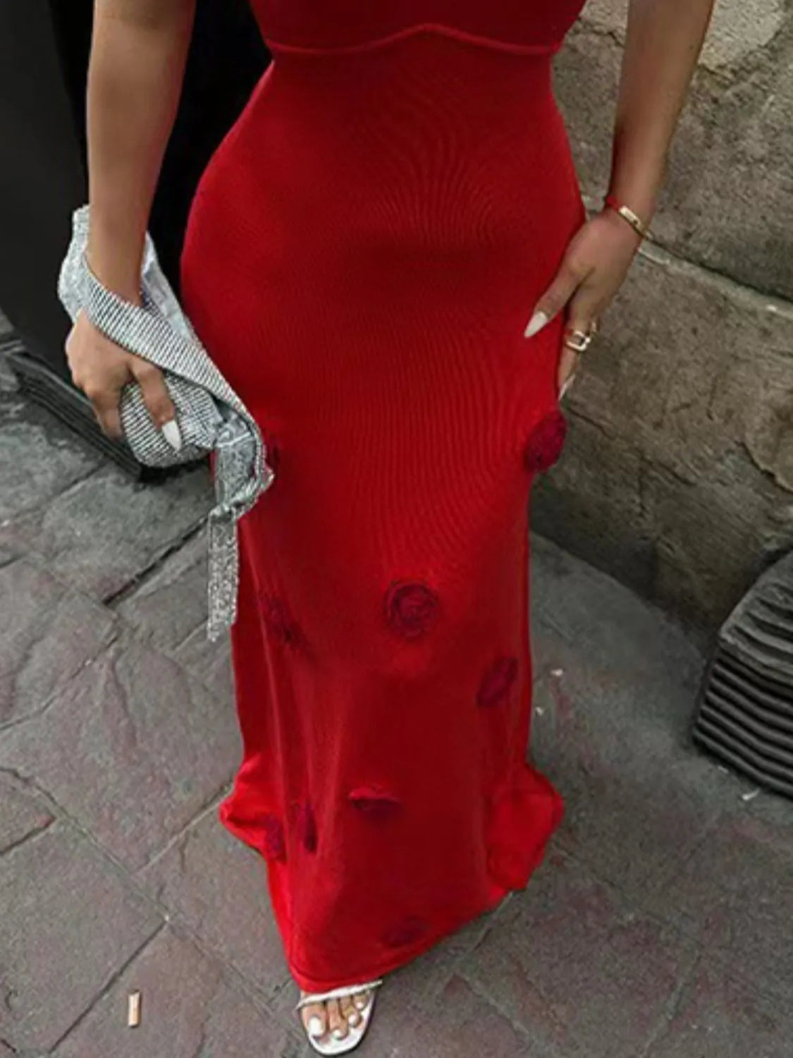 Backless Flower Maxi Cami Dress