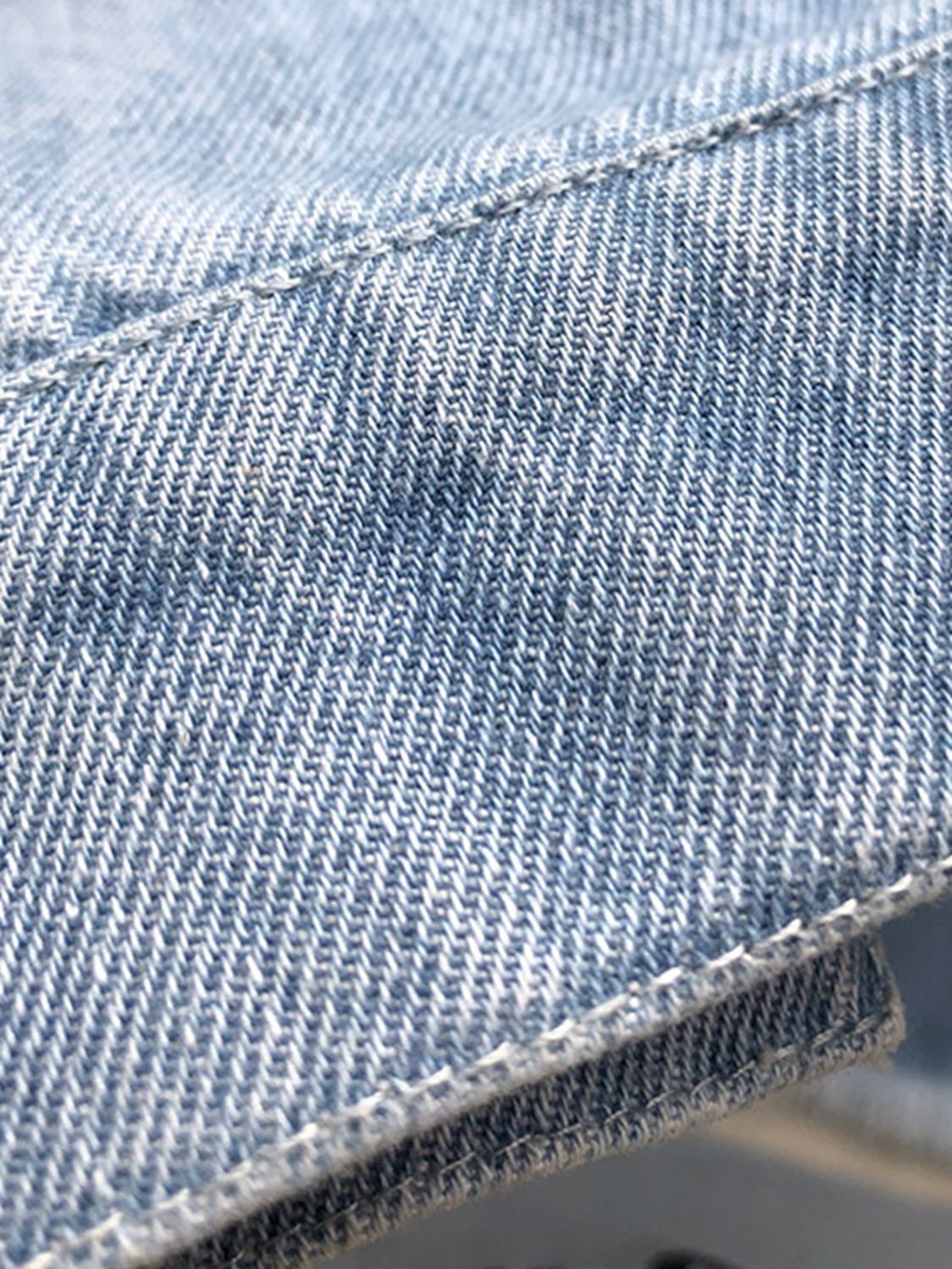 Raw Hem Collared Long Sleeve Denim Jacket