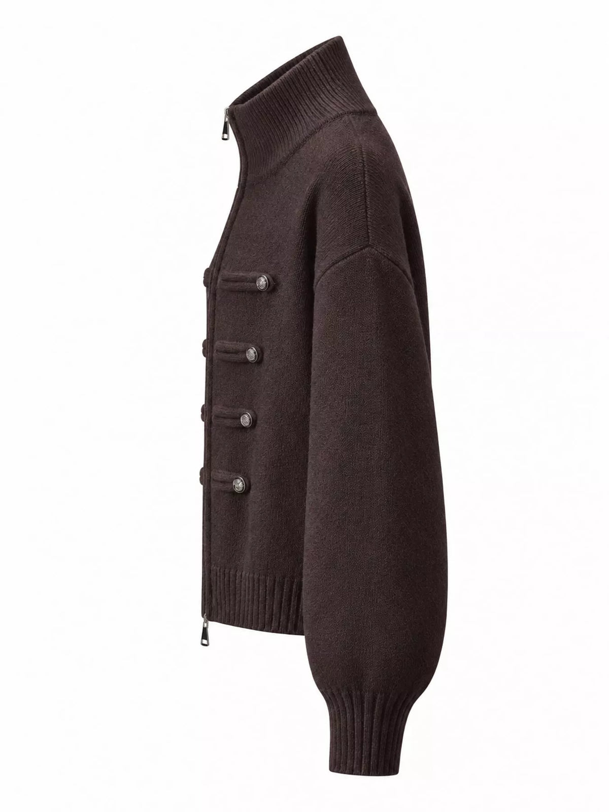Turtleneck Zip-Up Cardigan