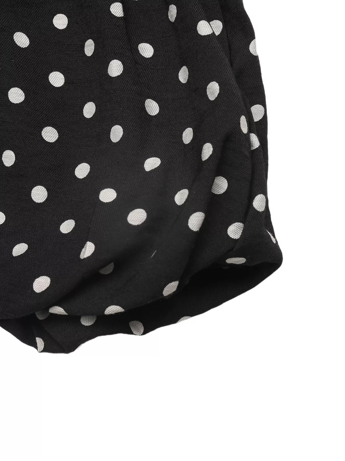 Polka Dot Ruffle Hem Dress in Black