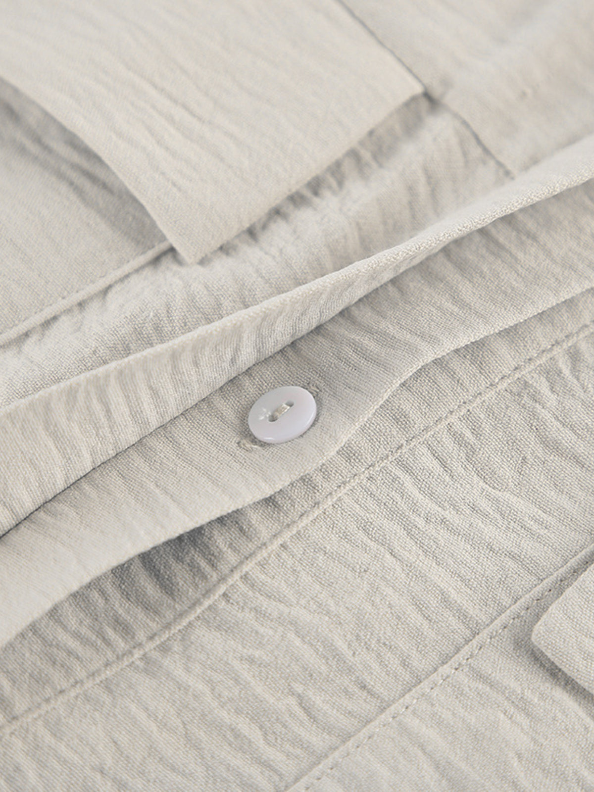 Chest Pocket Wide-Leg Jumpsuit in Beige