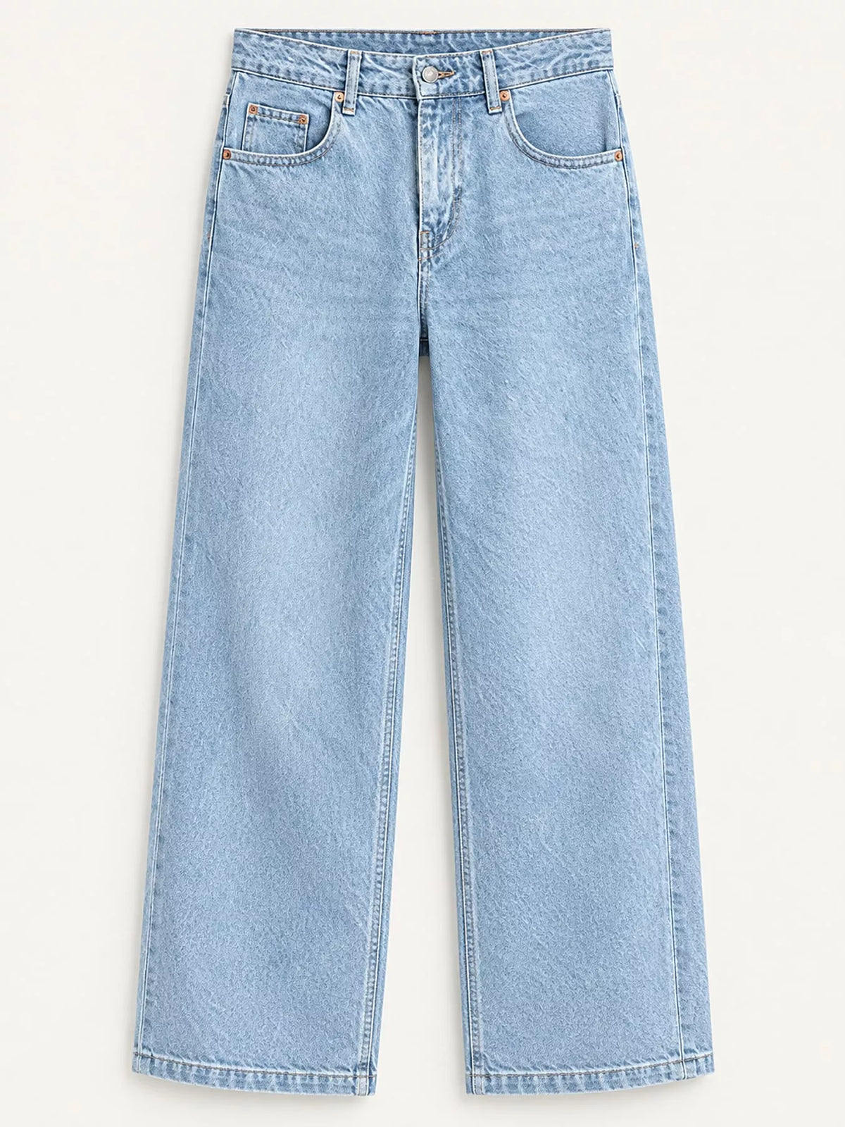 Wide-Leg Vintage Wash Jeans