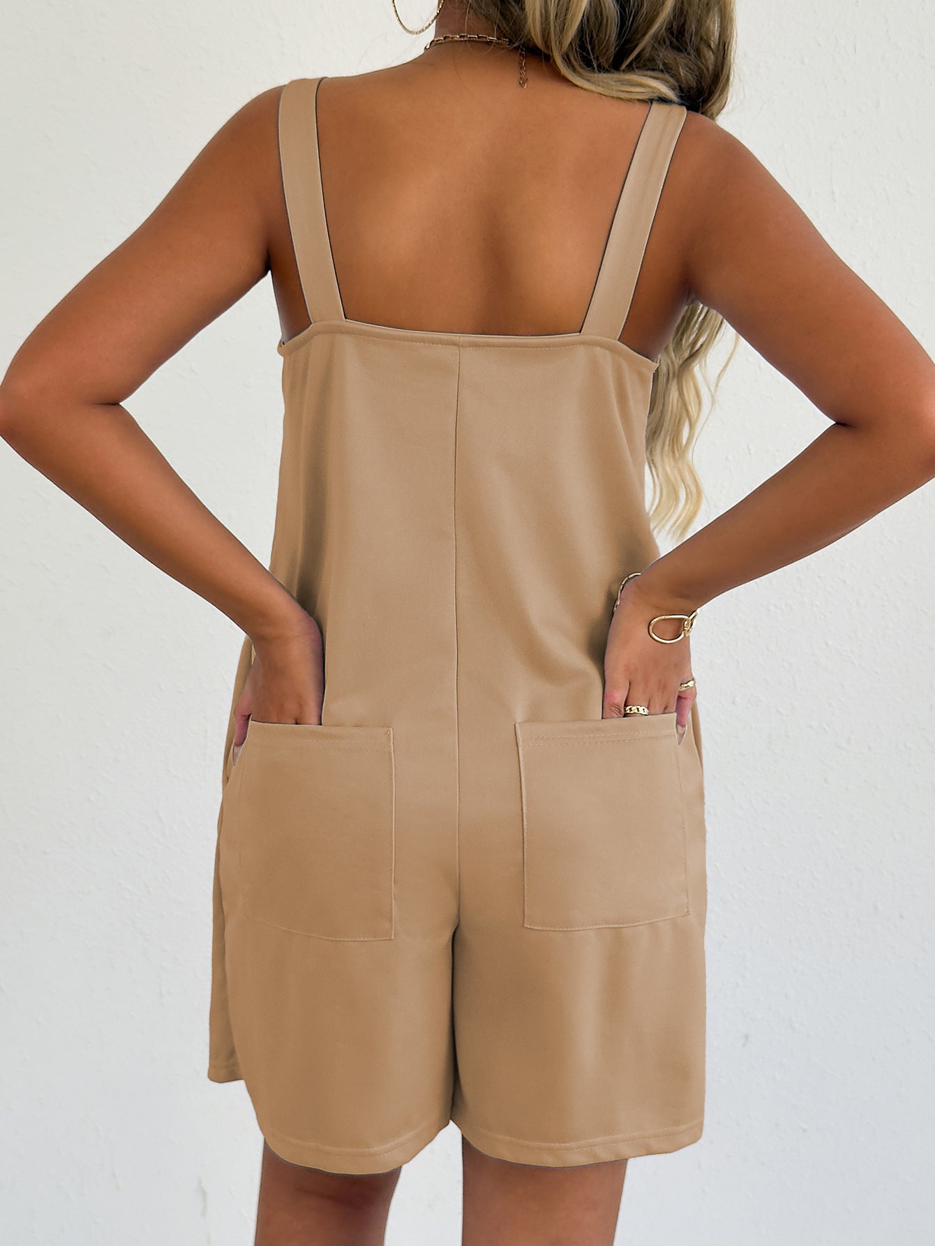 Sleeveless Romper with Side Pockets