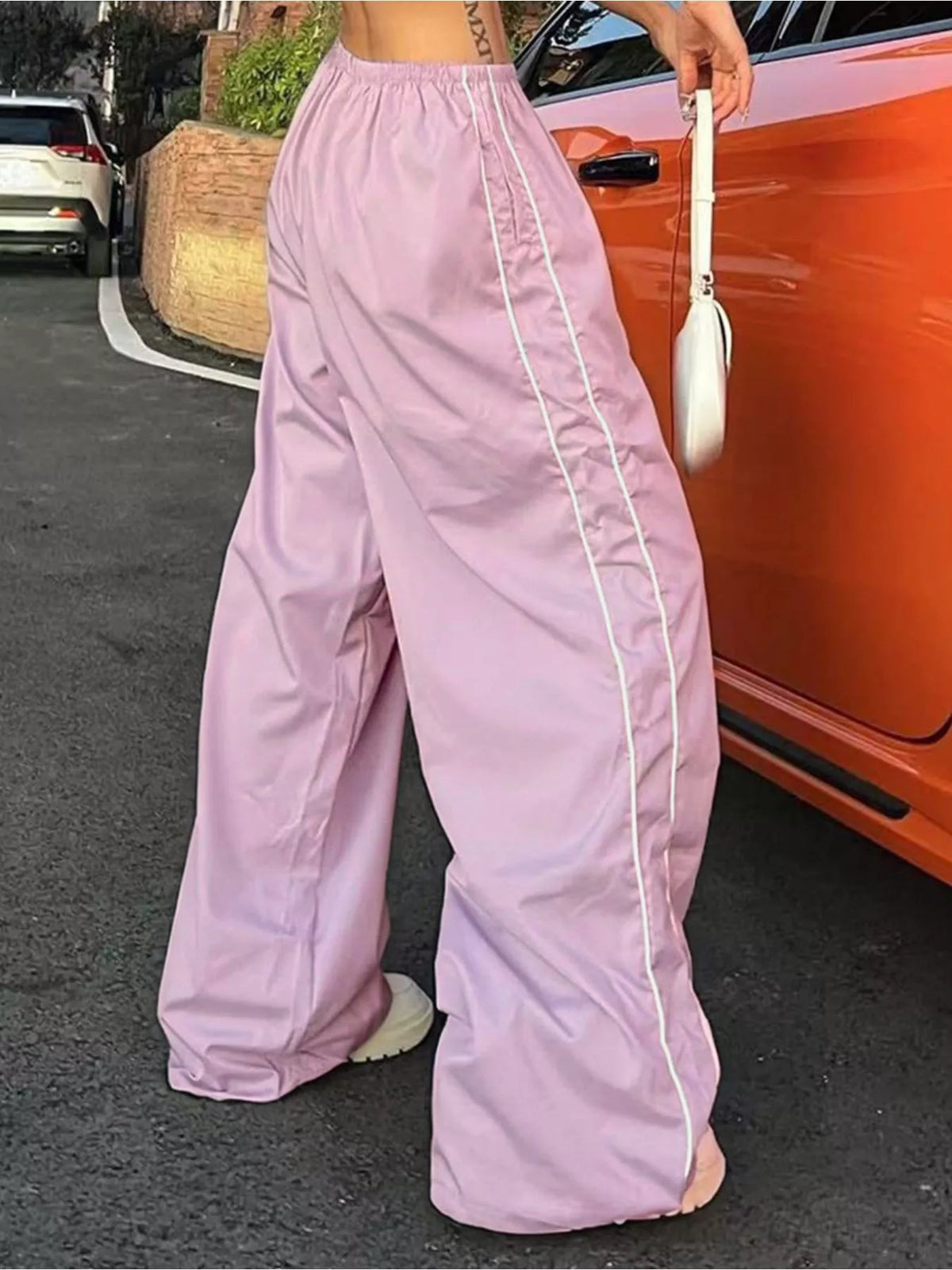 Elastic-Waist Wide Leg Pants