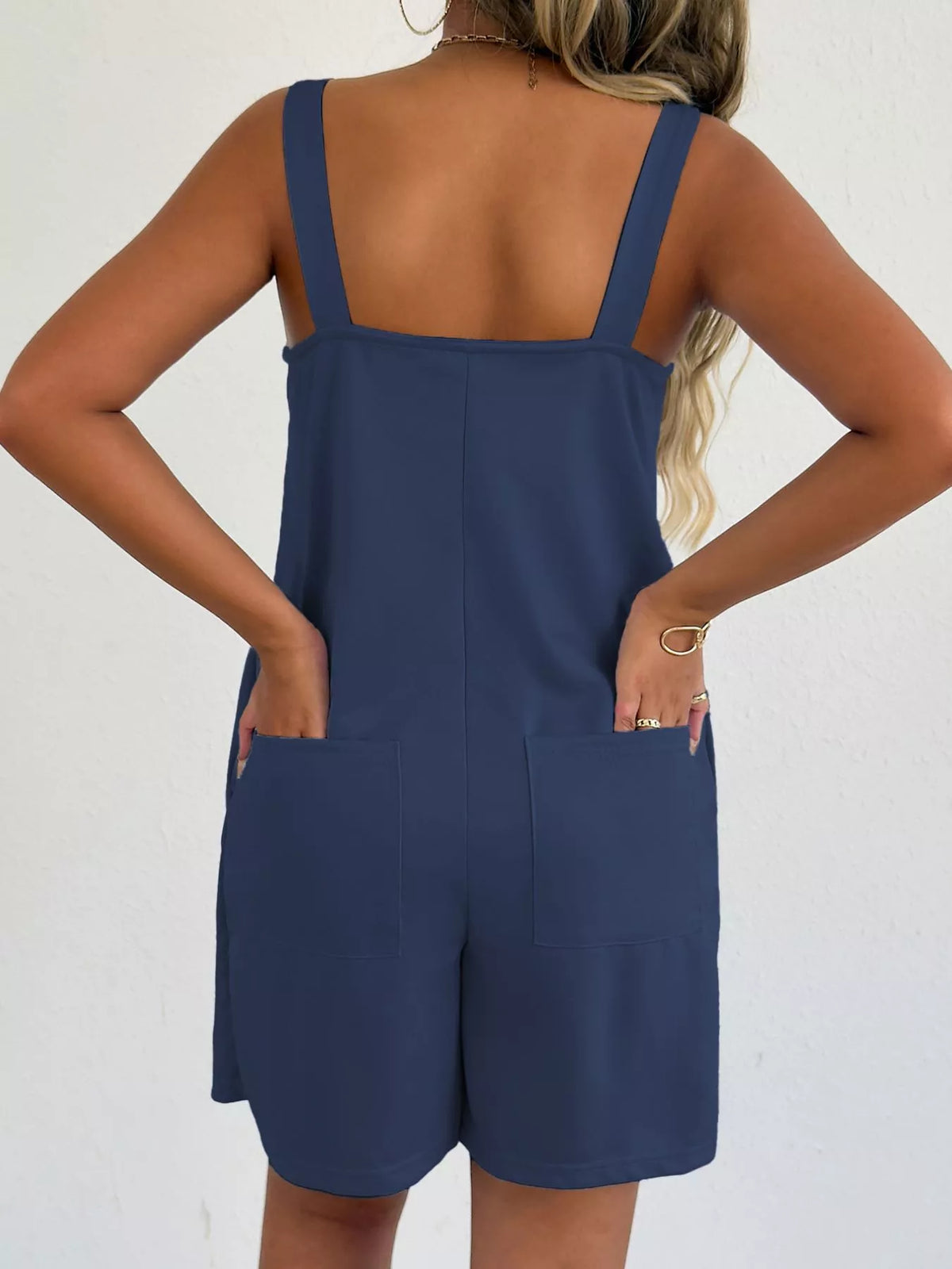 Sweetheart Neck Wide Strap Romper with Slit