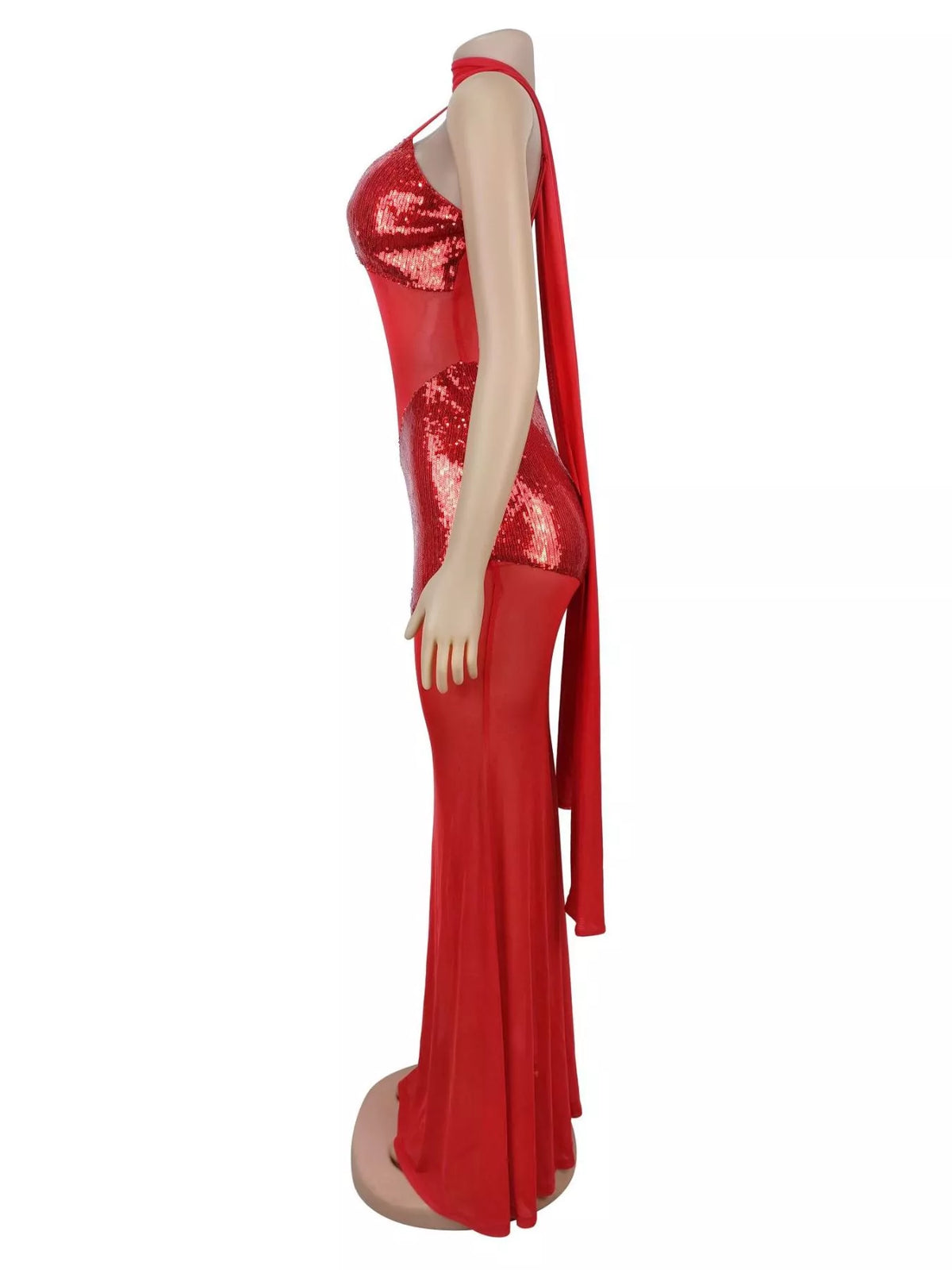 Sequin Mesh Maxi Dress