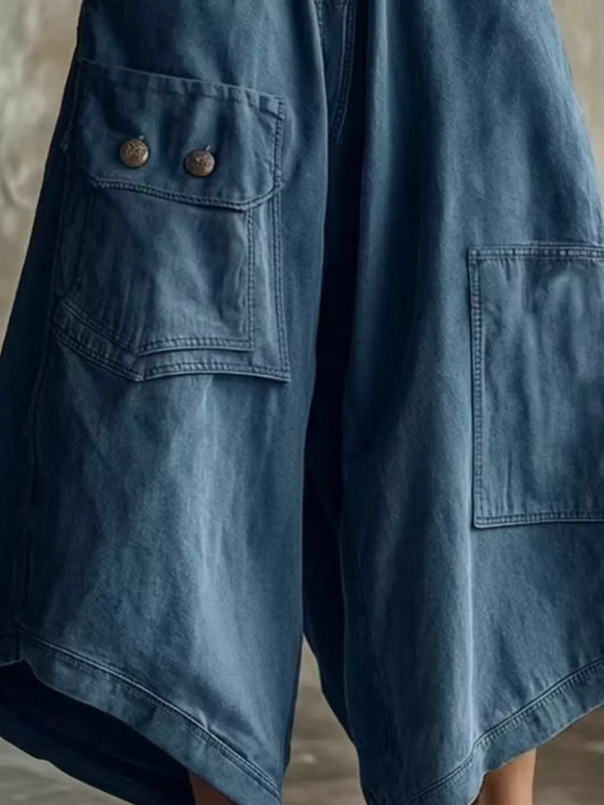 High-Waisted Wide-Leg Cropped Cargo Pants