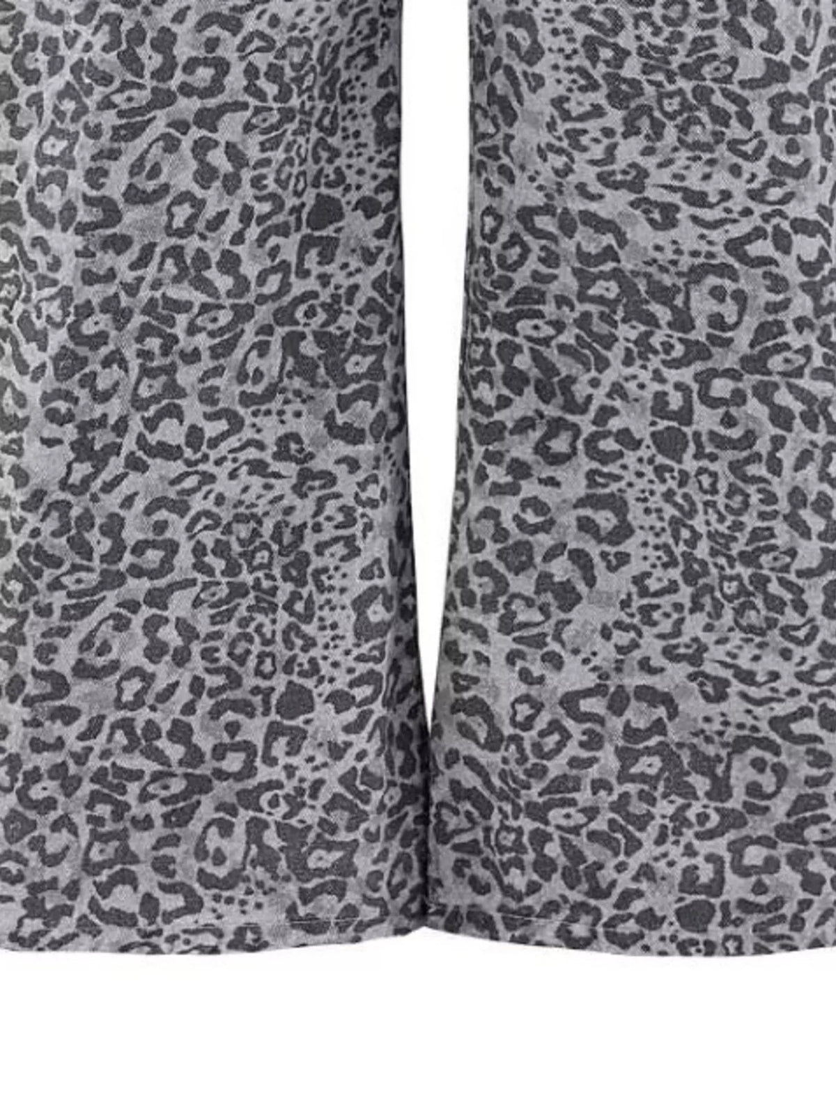 Contrast Pocket Wide-Leg Jeans in Leopard Print by Firm Stand
