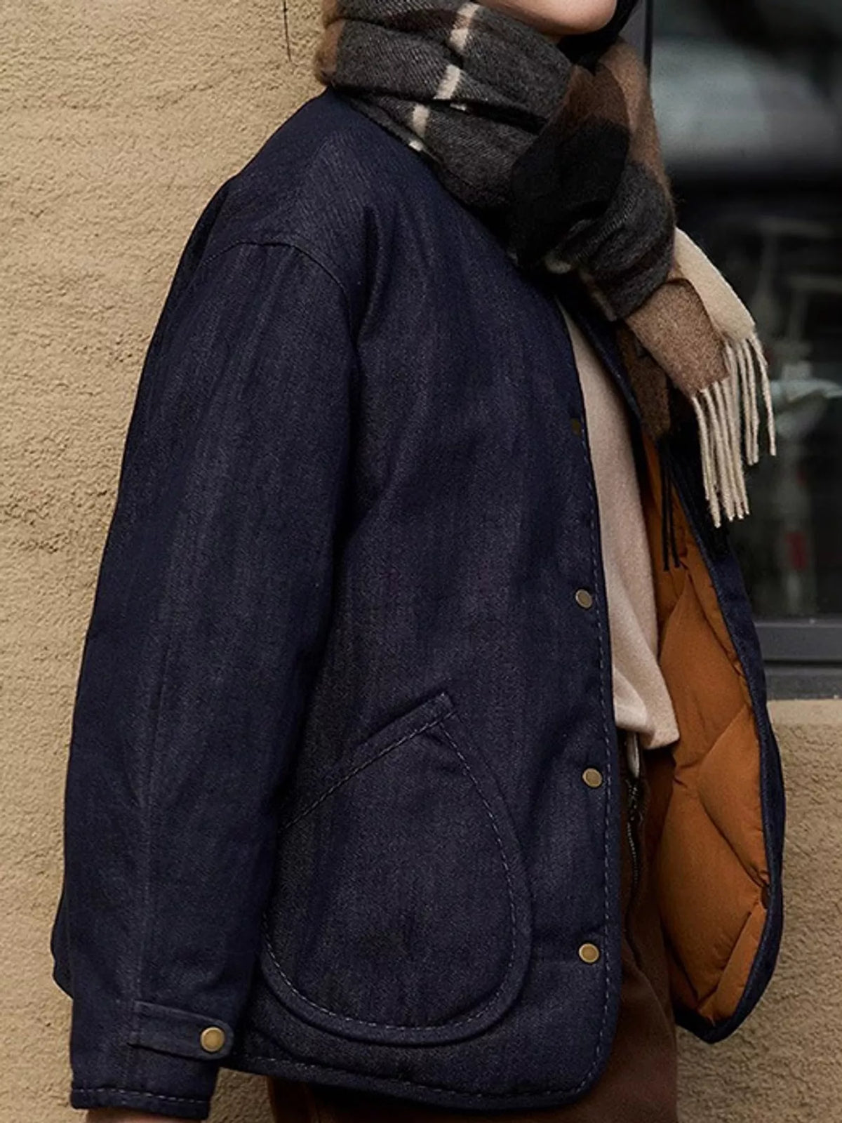 Diamond-Quilted Reversible Down Jacket in Dark