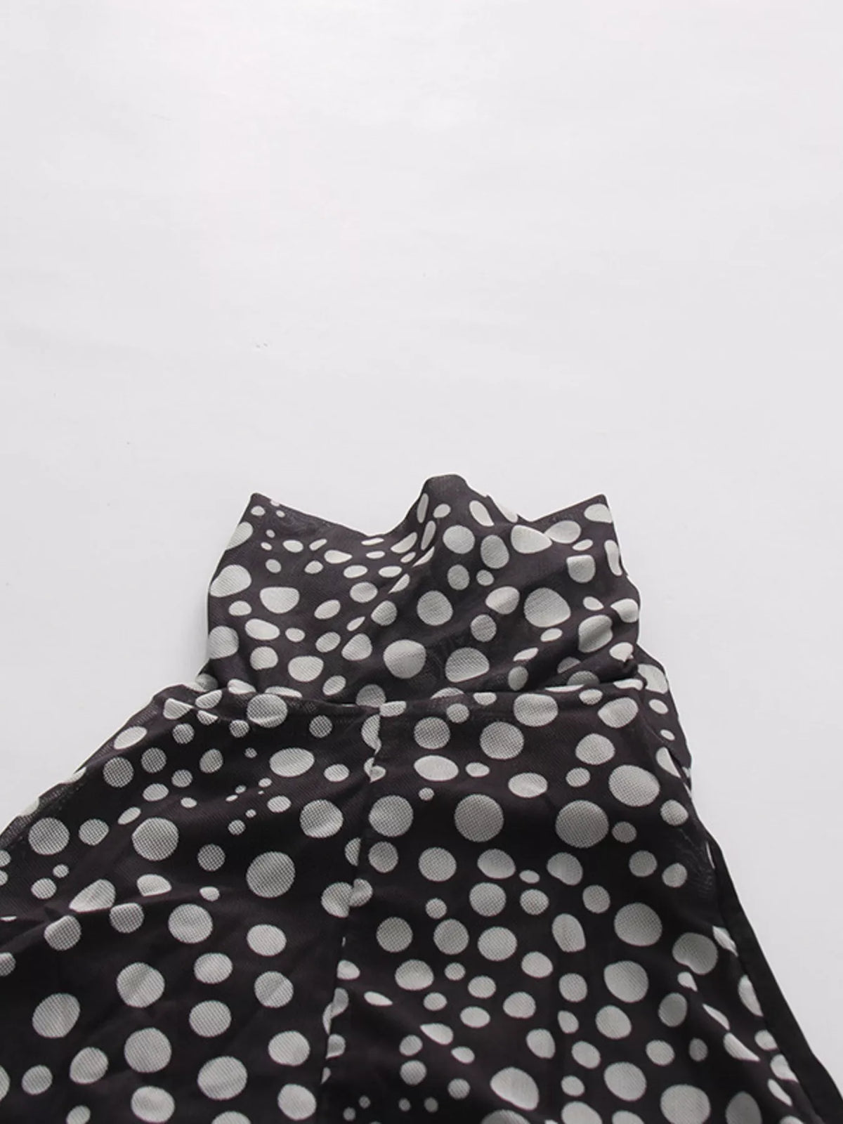 Halter Neck Polka Dot Maxi Dress in Black