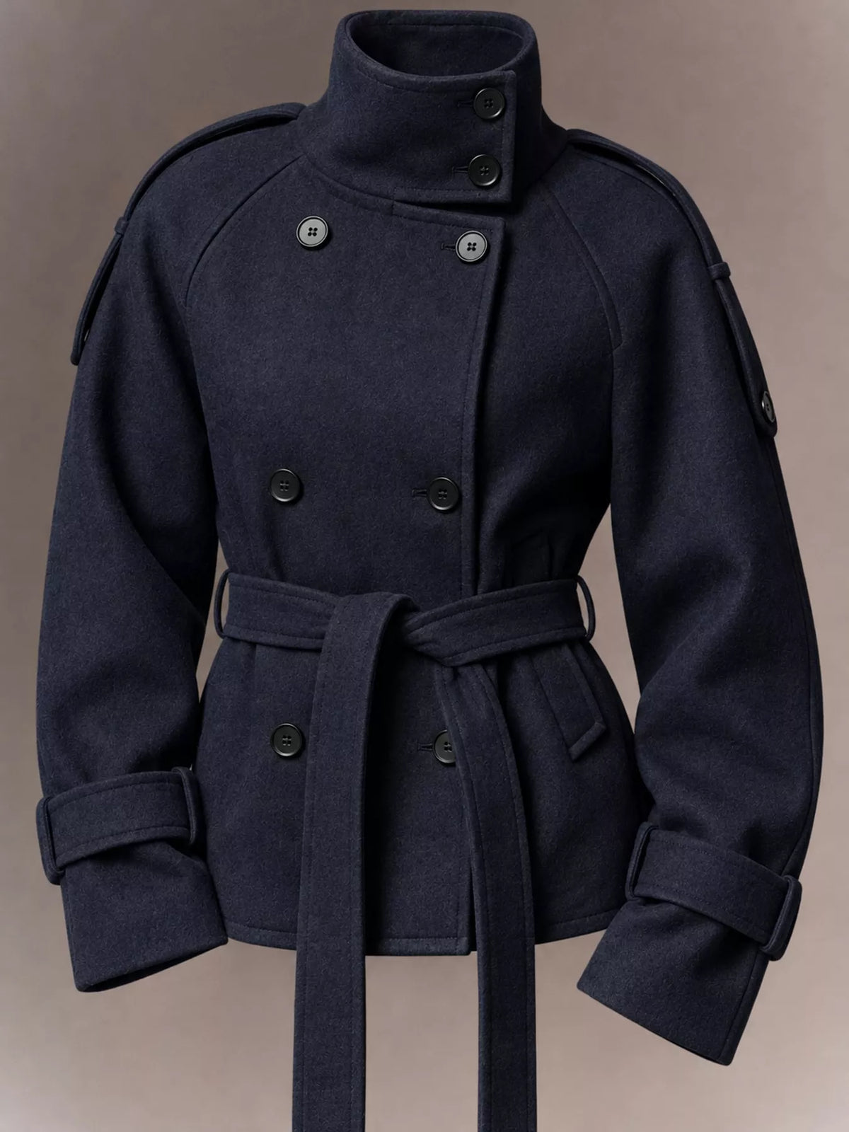 Double-Breasted Belted Thermal Coat