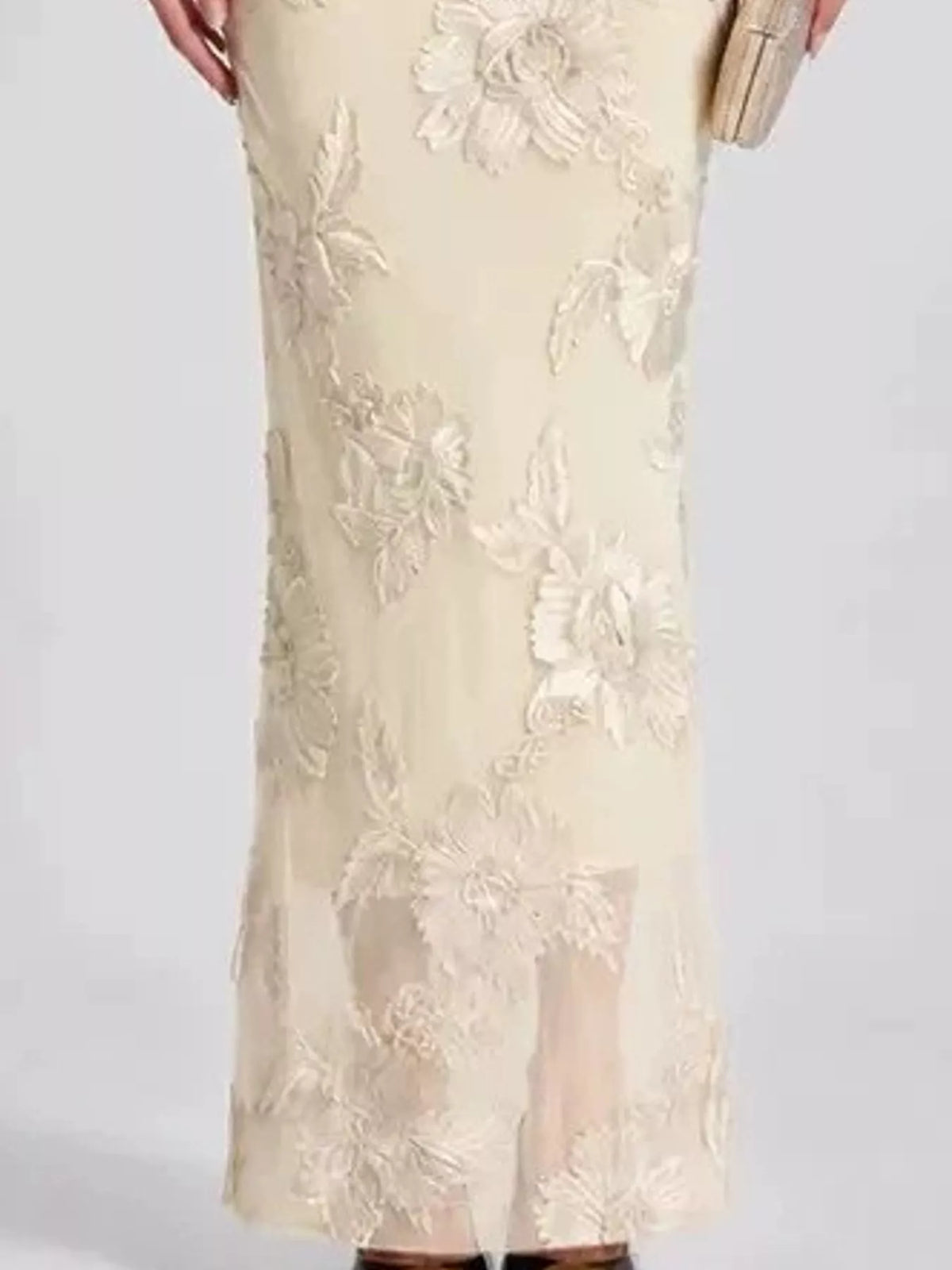 One-Shoulder Embroidered Maxi Dress